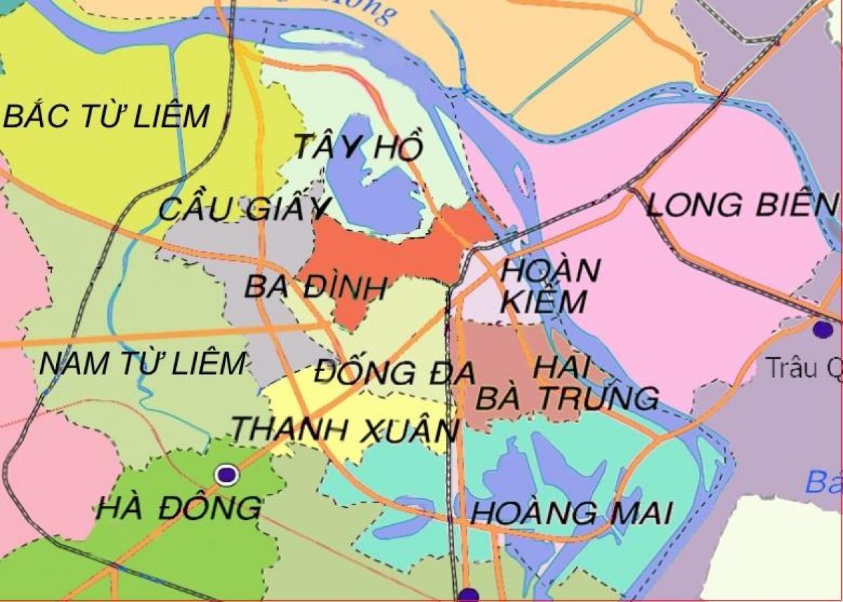 Kaart van ha dong district hanoi