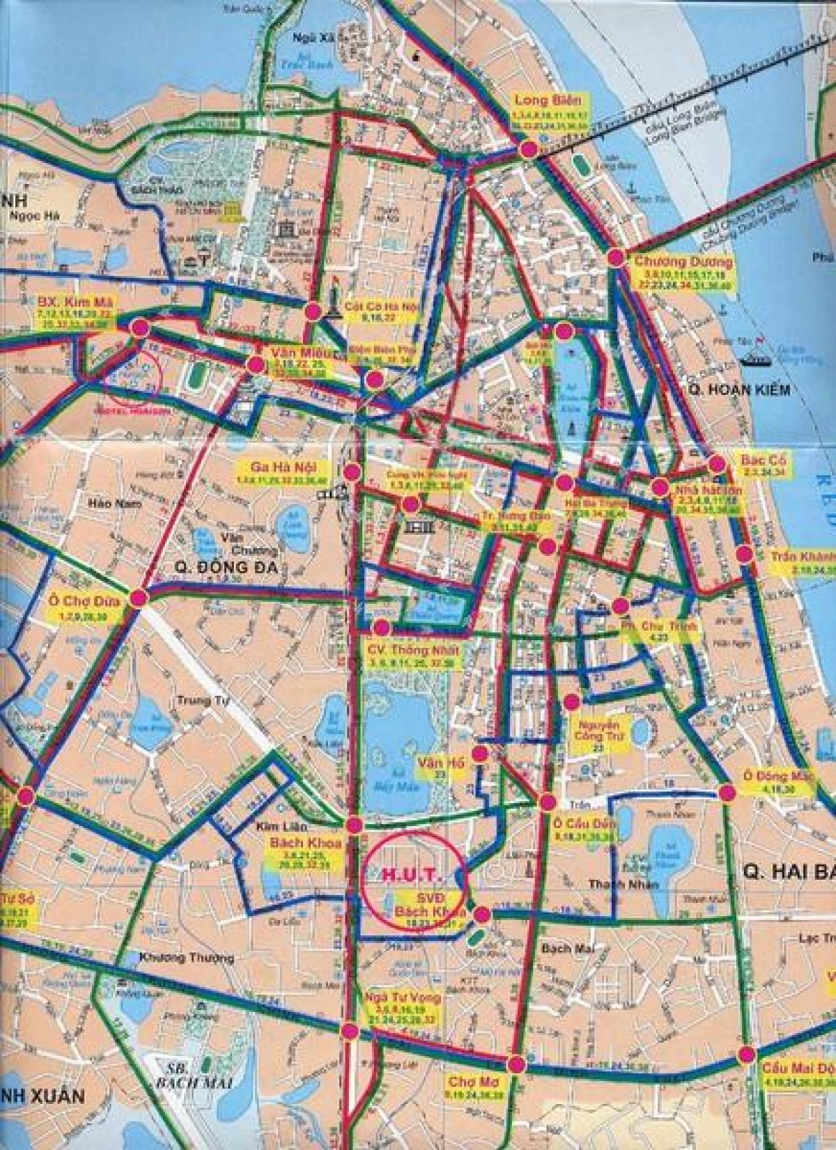 hanoi de bus routes kaart