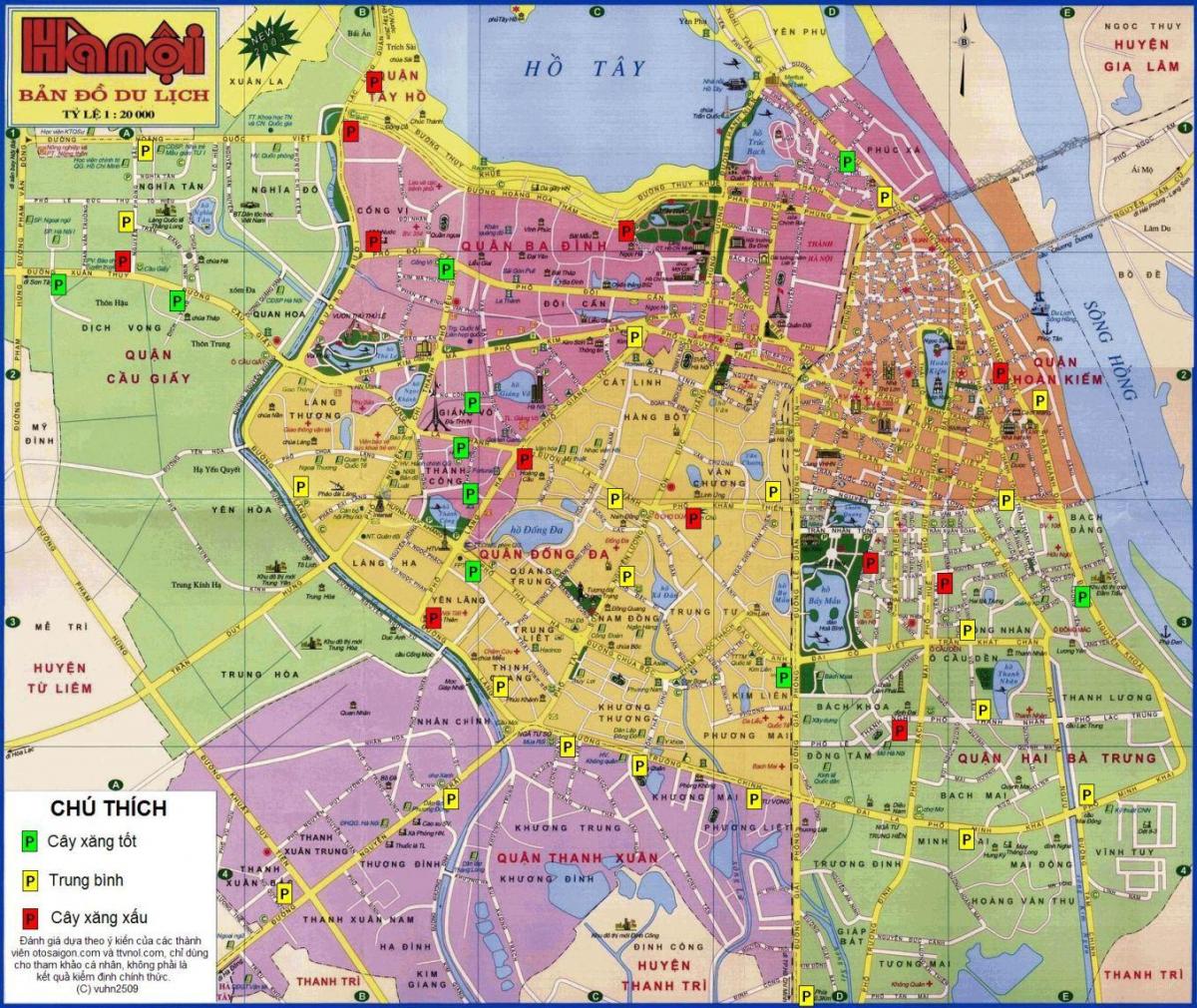 hanoi op de kaart