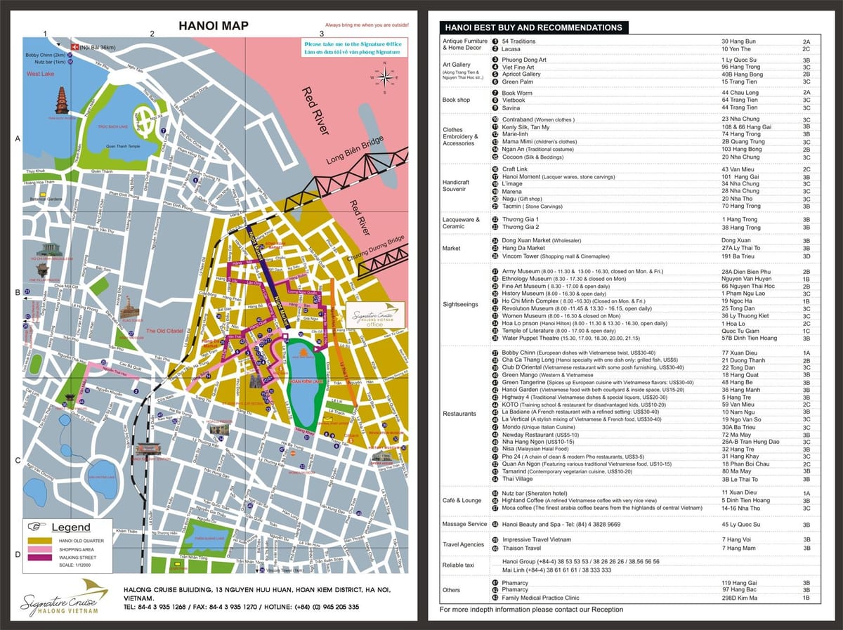 kaart van de oude wijk van hanoi vietnam