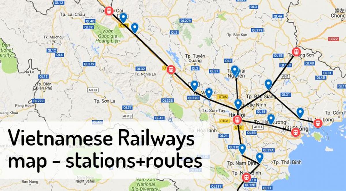 Kaart van hanoi treinstation 