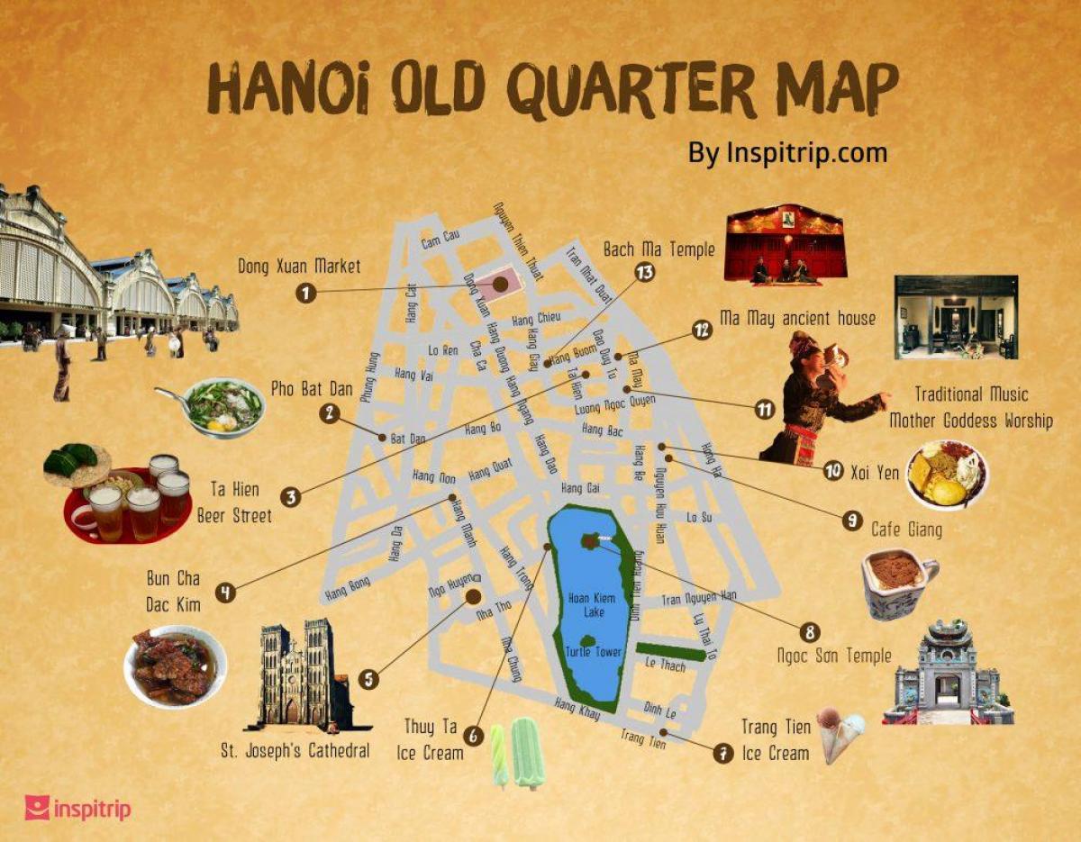plattegrond van de oude wijk van hanoi